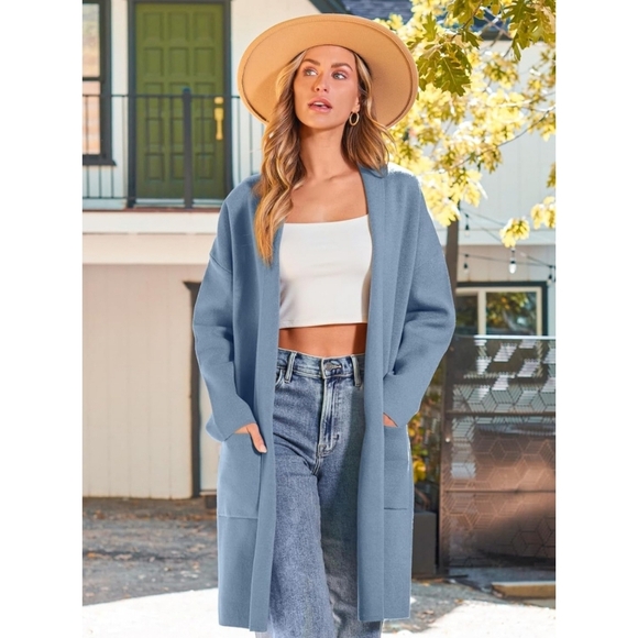 LILLUSORY Women's Oversized Long Cardigan - Picture 2 of 11